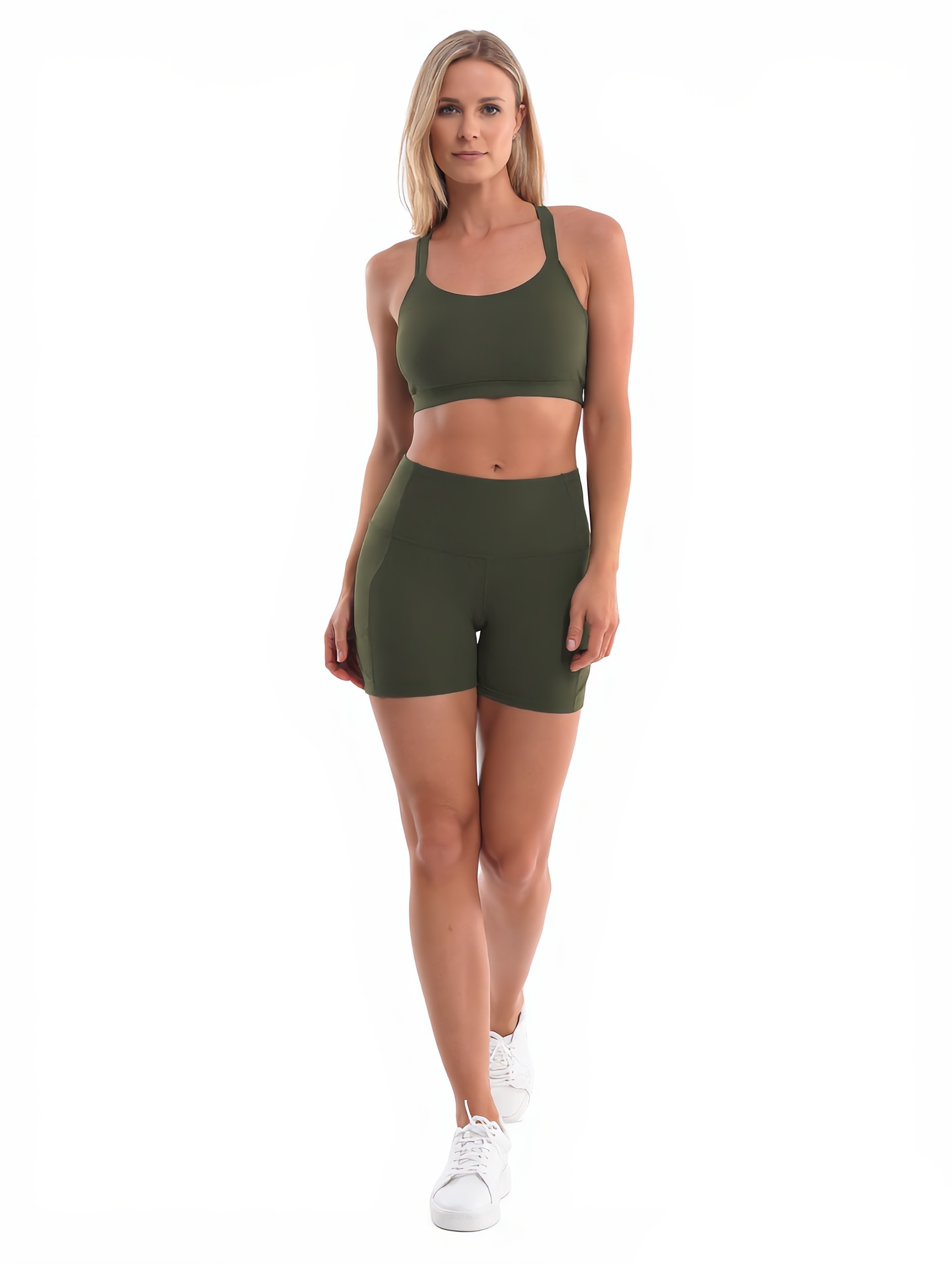 Yoga Shorts in Green — The Capri Season Edit style look
